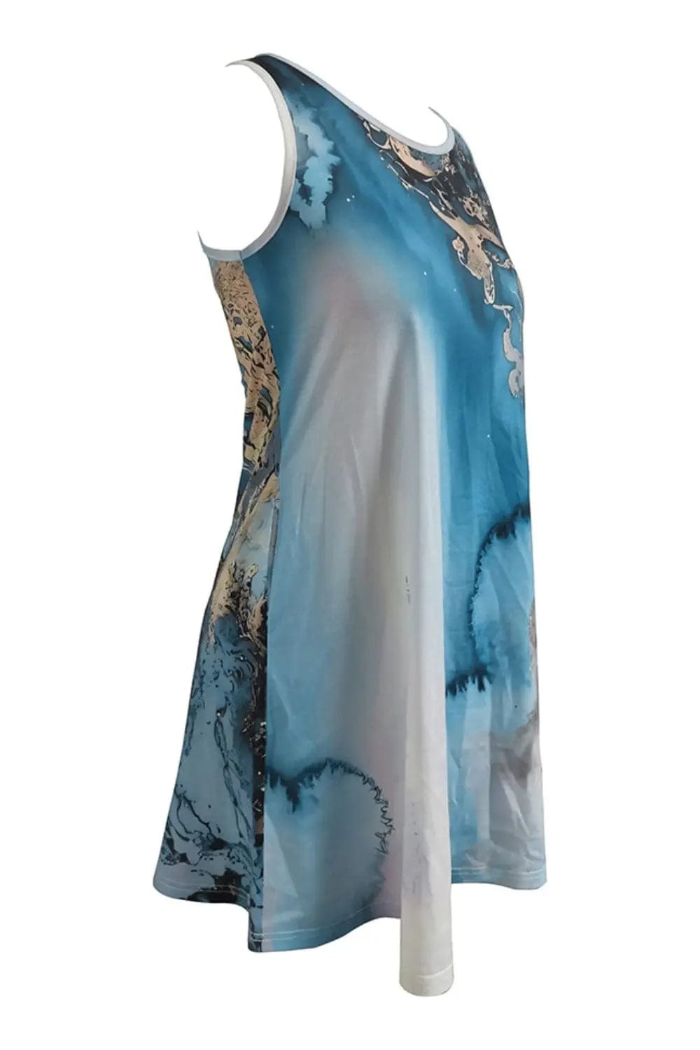 Abstract Print Round Neck Sleeveless Dress with Pockets  21.00 MPGD Corp Merchandise