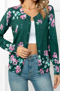 Floral Button Front Round Neck Cardigan  49.00 MPGD Corp Merchandise