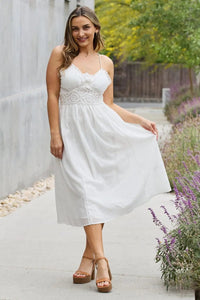 White Birch Full Size Lace Detail Sleeveless Lace Midi Dress  51.00 MPGD Corp Merchandise