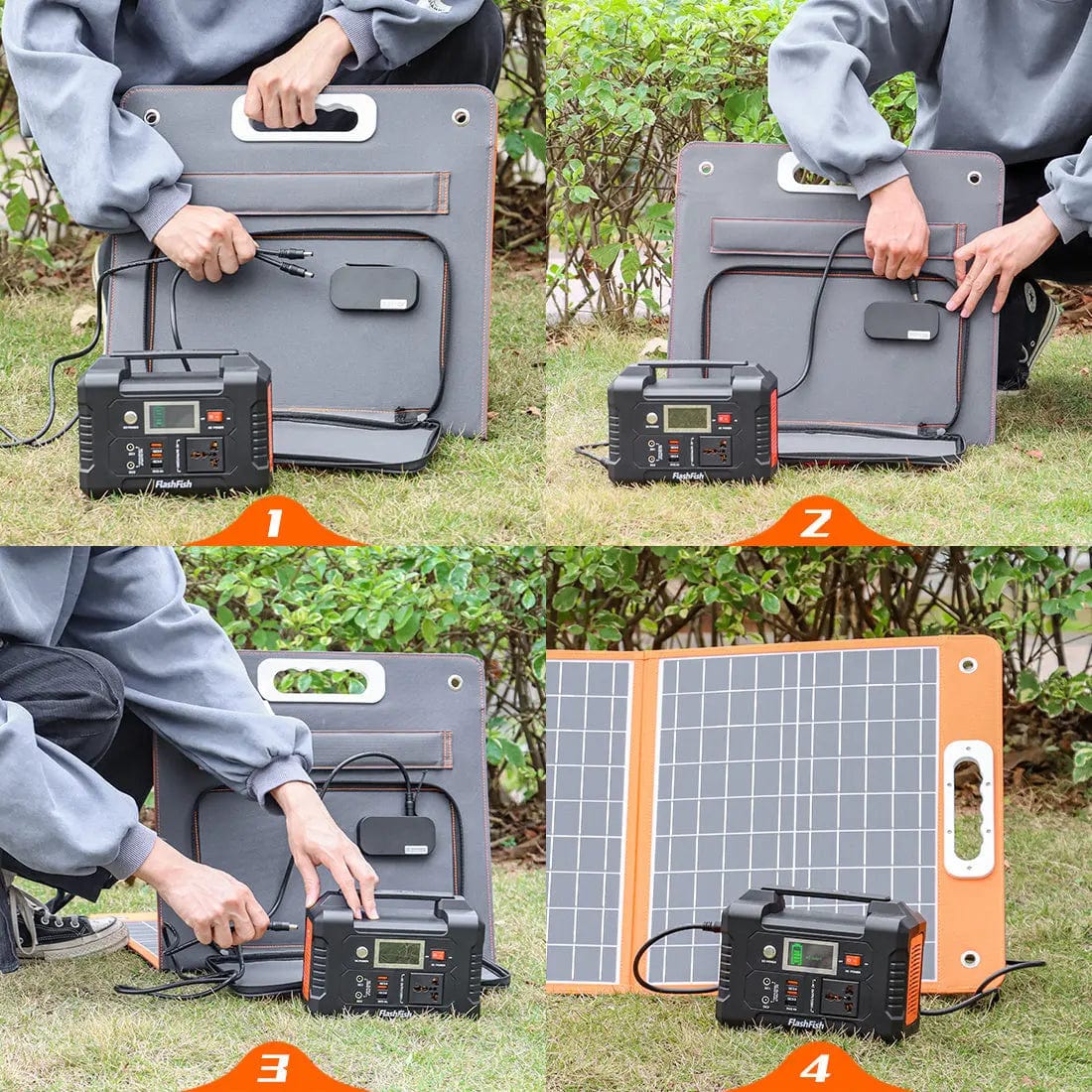 60W 18V Portable Solar Panel;  Flashfish Foldable Solar Charger with Lighting  MPGD Corp Merchandise