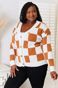 Double Take Button-Up V-Neck Dropped Shoulder Cardigan   MPGD Corp Merchandise