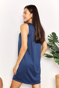 Double Take Round Neck Sleeveless Mini Dress   MPGD Corp Merchandise