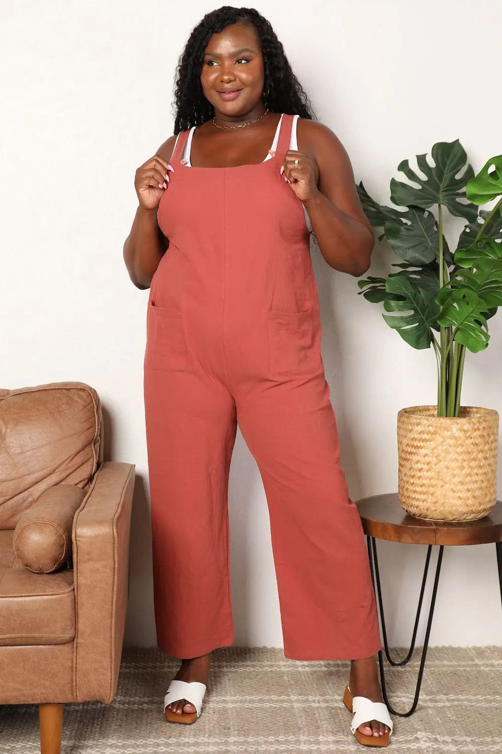 Double Take Wide Leg Overalls with Front Pockets  31.00 MPGD Corp Merchandise