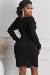 Long Sleeve Plunge Ribbed Bodycon Dress  34.00 MPGD Corp Merchandise