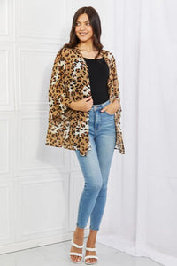 Melody Wild Muse Full Size Animal Print Kimono in Camel  15.00 MPGD Corp Merchandise