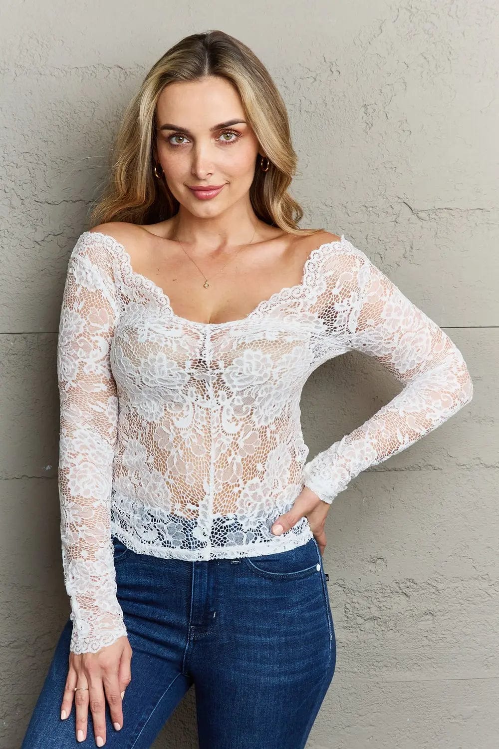 Ninexis Be Kind Off The Shoulder Lace Top   MPGD Corp Merchandise