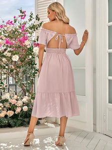 Off-Shoulder Tied Cutout Dress  32.00 MPGD Corp Merchandise