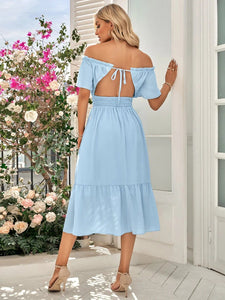 Off-Shoulder Tied Cutout Dress  32.00 MPGD Corp Merchandise