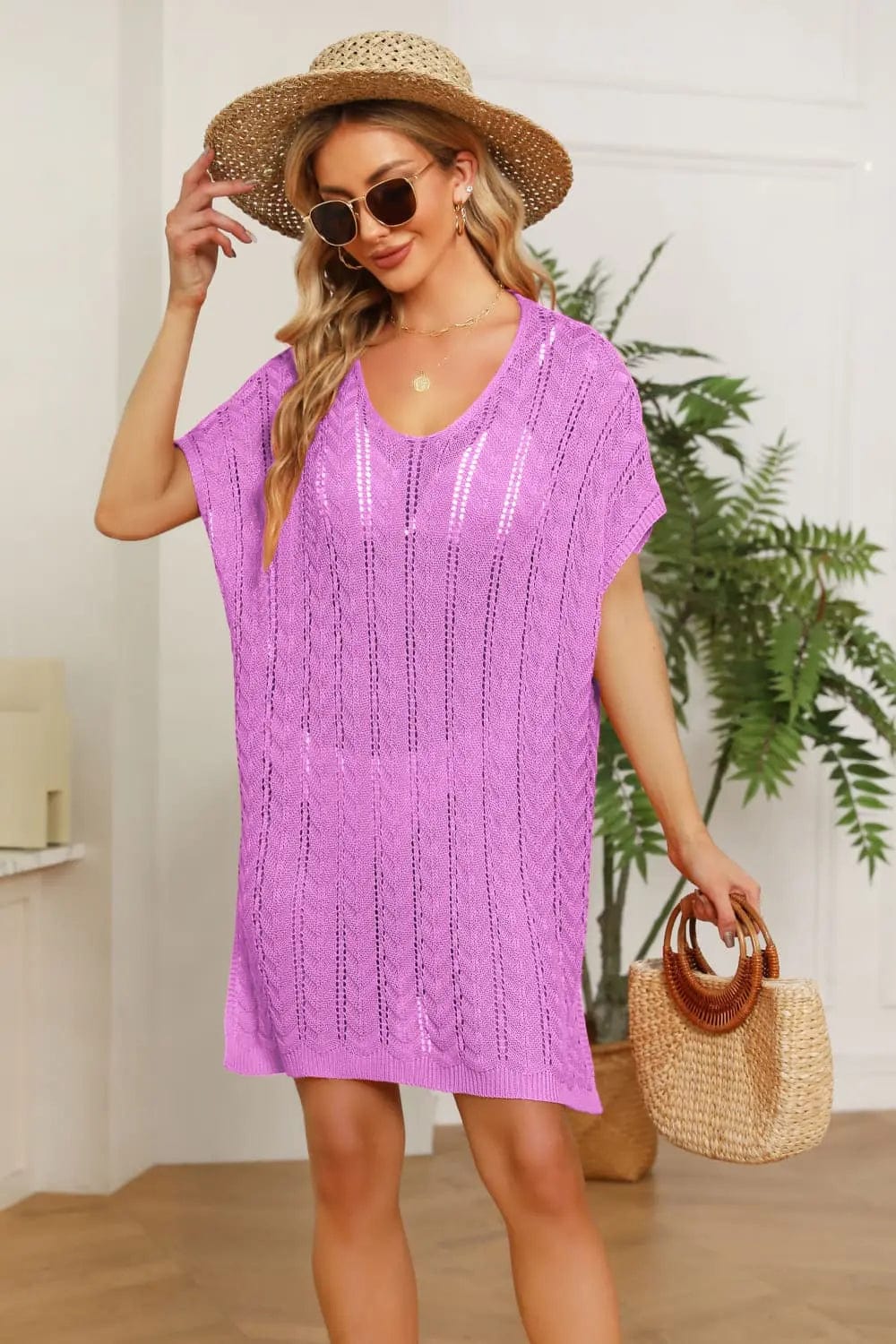 Openwork Side Slit Knit Dress  32.00 MPGD Corp Merchandise