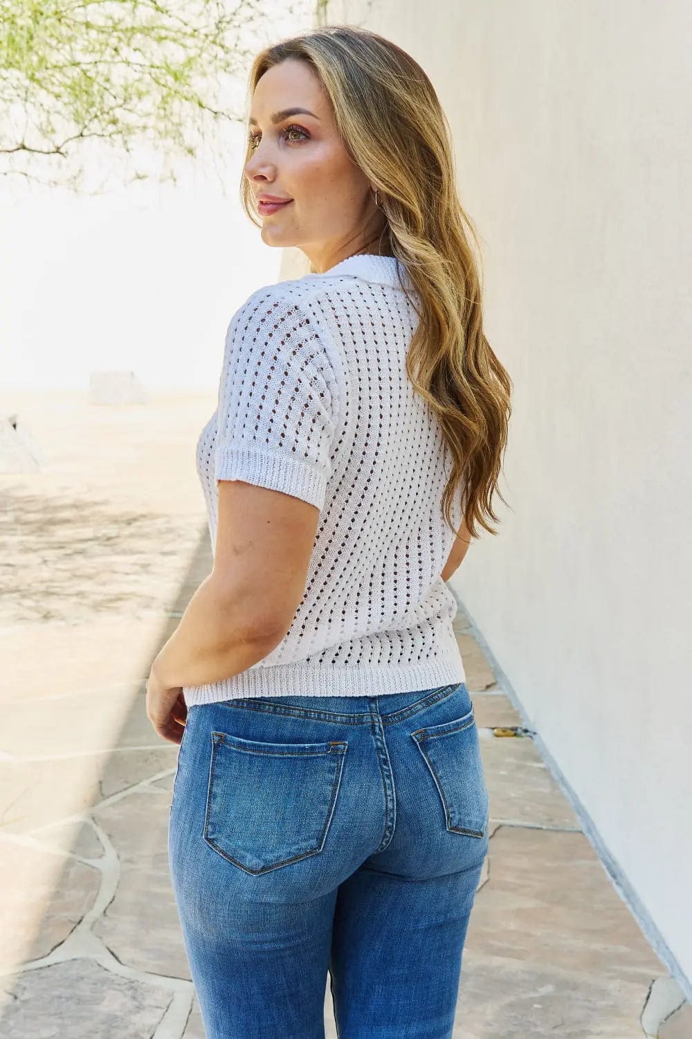 Petal Dew 143 Full Size Quarter Button Sheer Top in White  49.00 MPGD Corp Merchandise