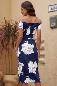 Printed Off-Shoulder Split Dress  34.00 MPGD Corp Merchandise