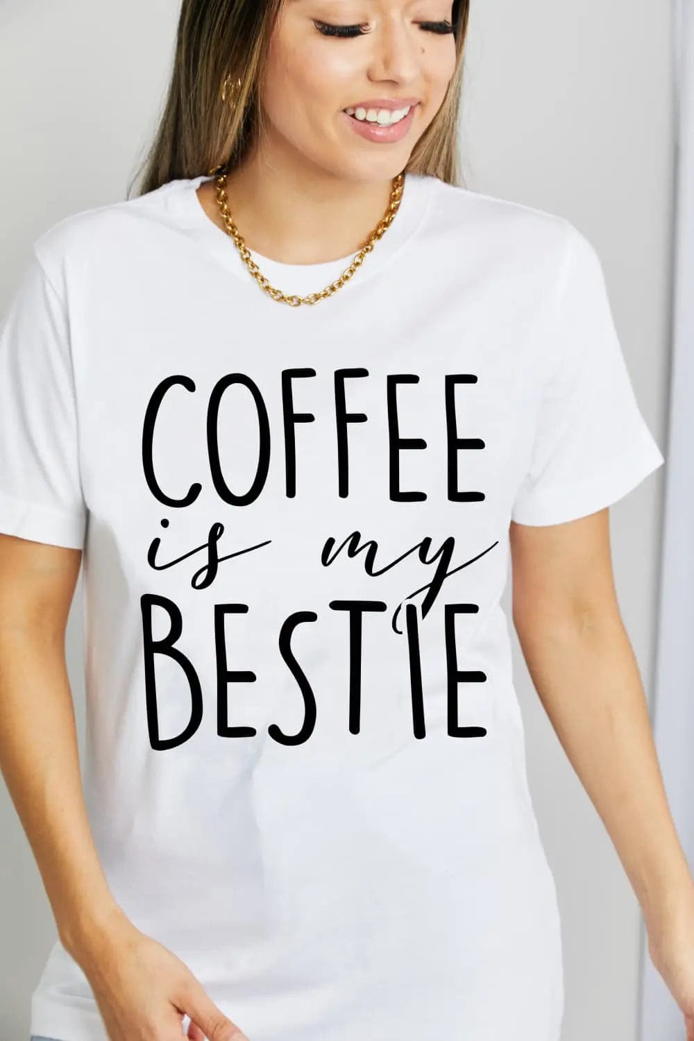 Simply Love COFFEE IS MY BESTIE Graphic Cotton T-Shirt  25.00 MPGD Corp Merchandise