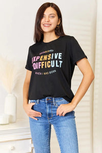 Simply Love Slogan Graphic Cuffed Sleeve T-Shirt   MPGD Corp Merchandise