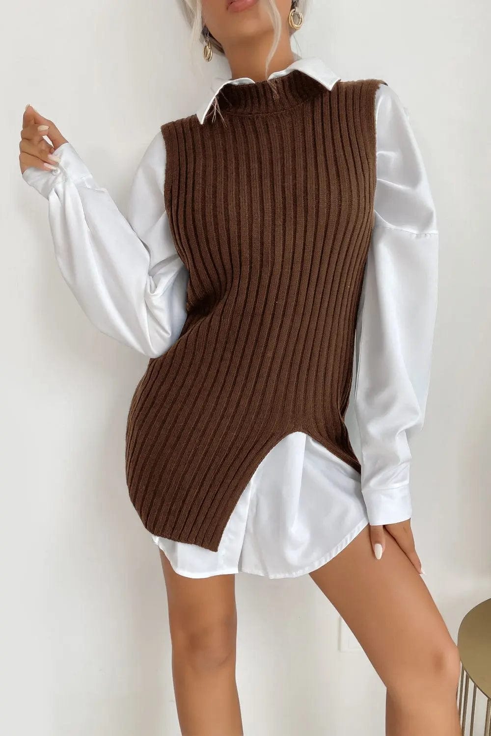 Slit Hem Sweater Vest Dress  29.00 MPGD Corp Merchandise