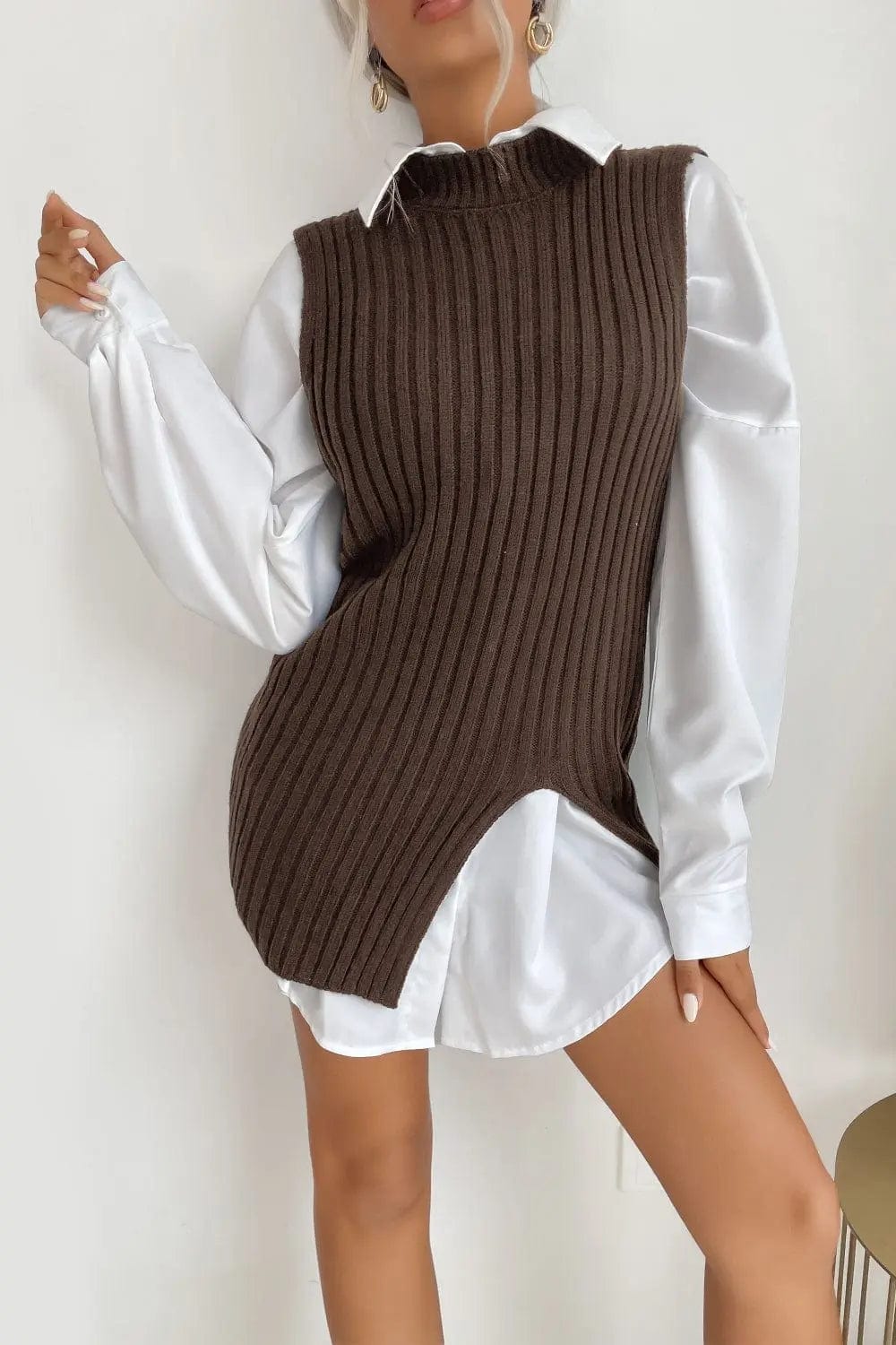 Slit Hem Sweater Vest Dress  29.00 MPGD Corp Merchandise