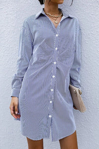 Striped Button Front Ruched Shirt Dress  29.00 MPGD Corp Merchandise