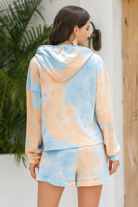 Tie-Dye Drawstring Hoodie and Shorts Set  39.00 MPGD Corp Merchandise