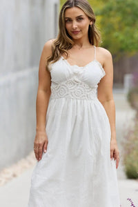 White Birch Full Size Lace Detail Sleeveless Lace Midi Dress  51.00 MPGD Corp Merchandise