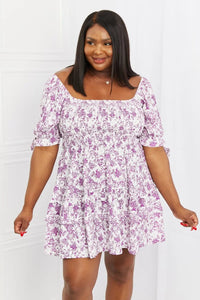 White Birch Touch of Elegance Full Size Floral Ruffle Mini Dress  56.00 MPGD Corp Merchandise