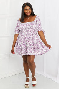 White Birch Touch of Elegance Full Size Floral Ruffle Mini Dress  56.00 MPGD Corp Merchandise