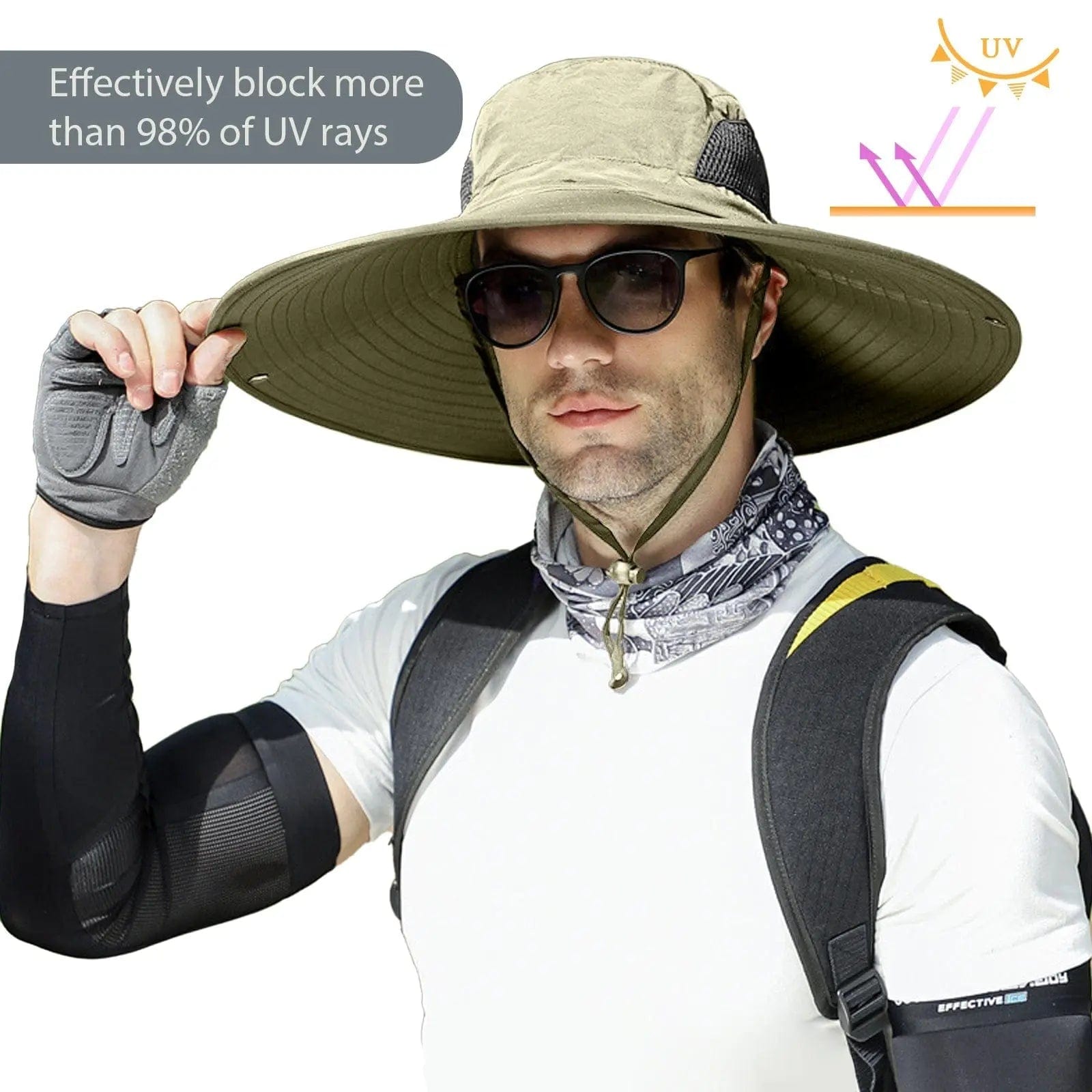Wide Brim Sun Hats for Men Bucket Hat Sun Protection Waterproof Hat Hats  MPGD Corp Merchandise