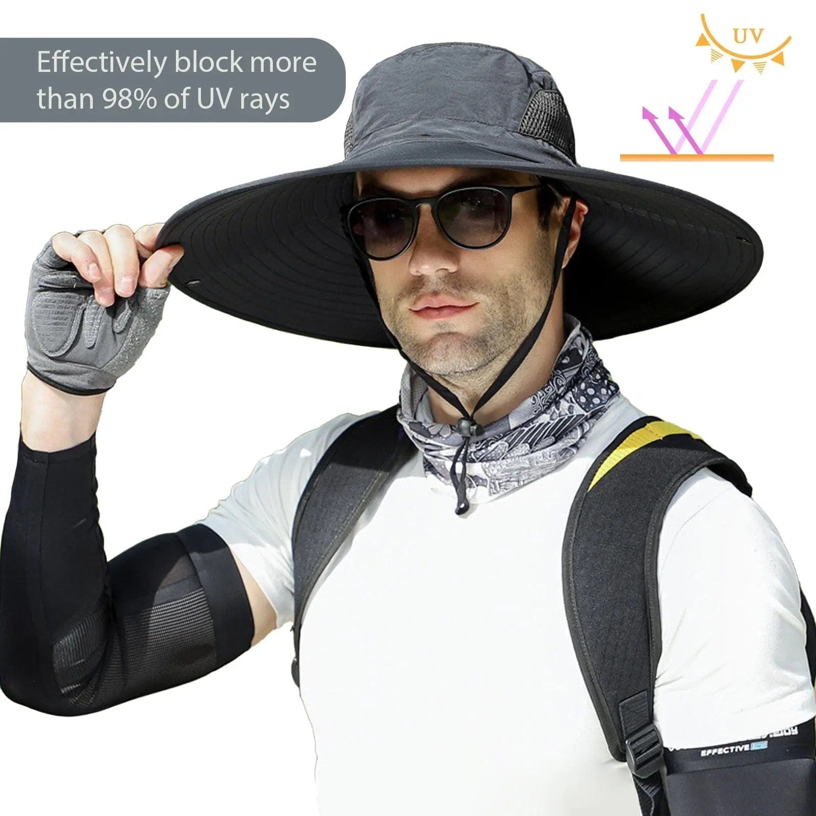Wide Brim Sun Hats for Men Bucket Hat Sun Protection Waterproof Hat Hats  MPGD Corp Merchandise