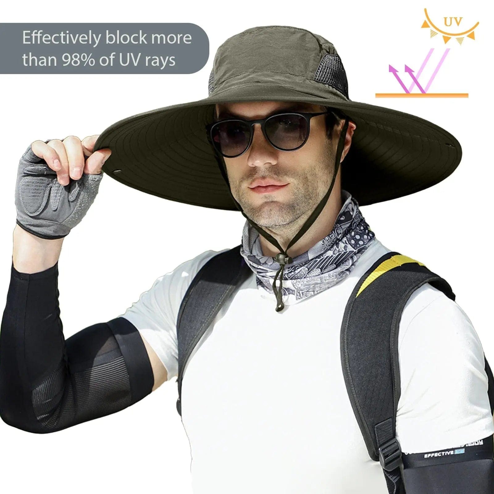 Wide Brim Sun Hats for Men Bucket Hat Sun Protection Waterproof Hat Hats  MPGD Corp Merchandise