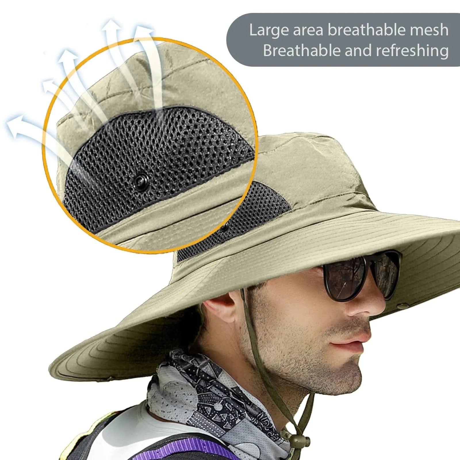 Wide Brim Sun Hats for Men Bucket Hat Sun Protection Waterproof Hat Hats  MPGD Corp Merchandise