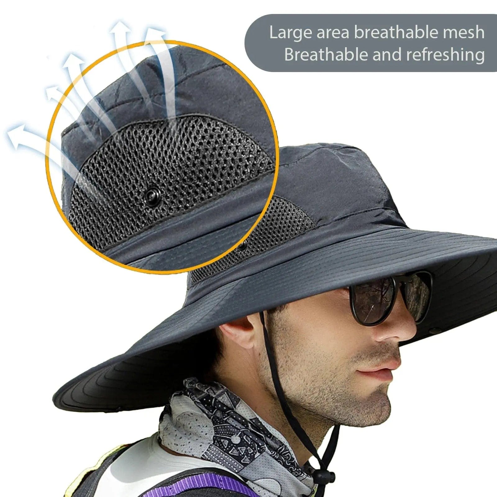 Wide Brim Sun Hats for Men Bucket Hat Sun Protection Waterproof Hat Hats  MPGD Corp Merchandise