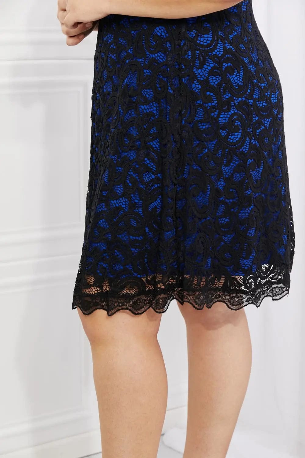 Yelete Full Size Contrasting Lace Midi Dress  38.00 MPGD Corp Merchandise