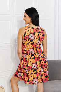 Yelete Full Size Floral Sleeveless Dress with Pockets  31.00 MPGD Corp Merchandise