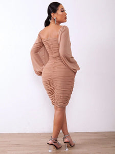 Zip-Back Ruched Bodycon Dress  40.00 MPGD Corp Merchandise