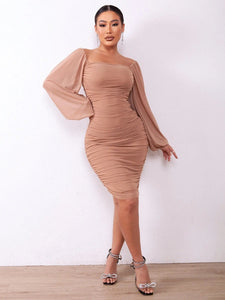 Zip-Back Ruched Bodycon Dress  40.00 MPGD Corp Merchandise