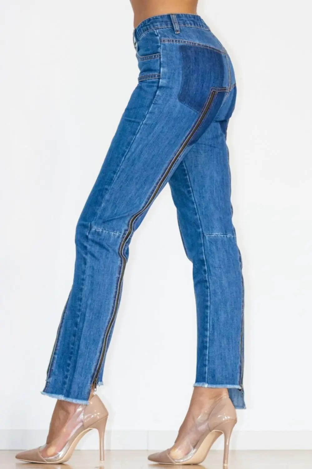 Zip Detail Slit Long Jeans  71.00 MPGD Corp Merchandise