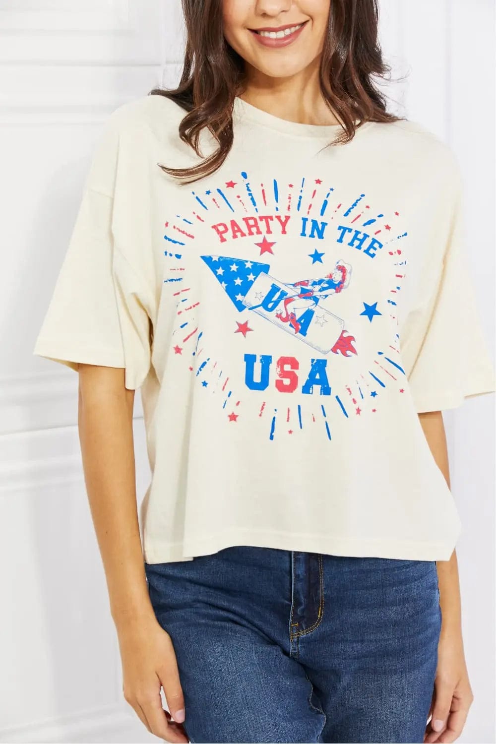mineB Party In The USA Graphic Crop Top  31.00 MPGD Corp Merchandise