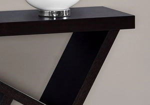 11.5" x 35.5" x 34" Cappuccino Finish Hollow Core Accent Table Furniture 233.98 MPGD Corp Merchandise