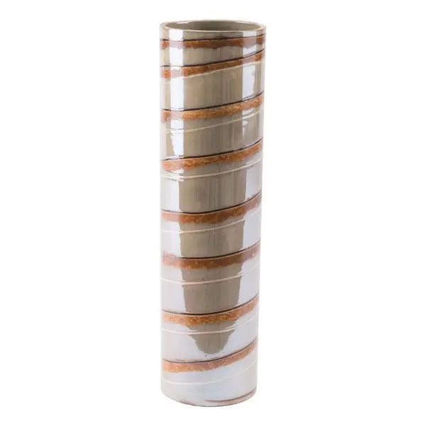 3.9" X 3.9" X 14.6" Versatile Lined Ceramic Vase Furniture 47.16 MPGD Corp Merchandise