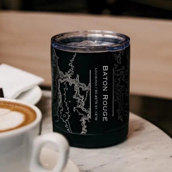 Baton Rouge - Louisiana Map Insulated Cup in Matte Black Kitchen 36.00 MPGD Corp Merchandise
