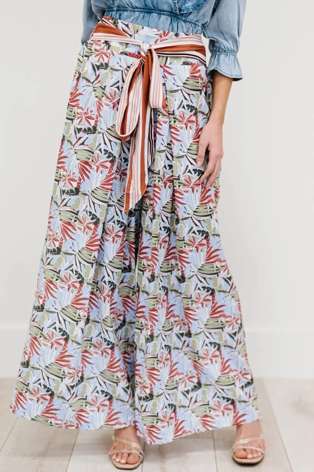 Davi & Dani Island Retreat Full Size Run Palazzo Pants in Pink  62.00 MPGD Corp Merchandise