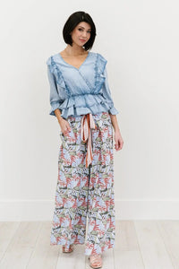 Davi & Dani Island Retreat Full Size Run Palazzo Pants in Pink  62.00 MPGD Corp Merchandise