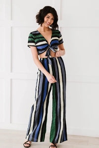 Dress Day So Divine Striped Crop Top and Pants Set  48.00 MPGD Corp Merchandise