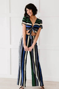 Dress Day So Divine Striped Crop Top and Pants Set  48.00 MPGD Corp Merchandise
