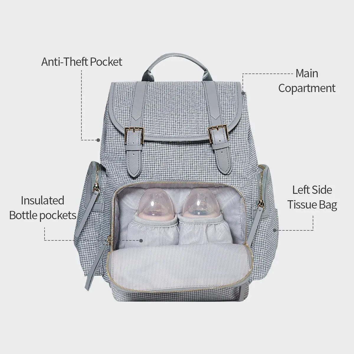 Fashion Tweed Baby Diaper Bag Backpack Parenthood & Accessories 69.98 MPGD Corp Merchandise