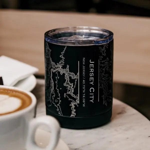 Jersey City - New Jersey Map Insulated Cup in Matte Black Kitchen 36.00 MPGD Corp Merchandise