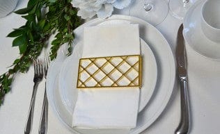 Large Trellis Napkin Wrap Set (4) Matte Gold Home Decor 44.50 MPGD Corp Merchandise