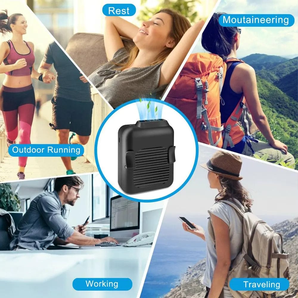 Portable Compact Cooling Fan Hanging Handsfree with Waist Clip Sports & Outdoors 69.98 MPGD Corp Merchandise