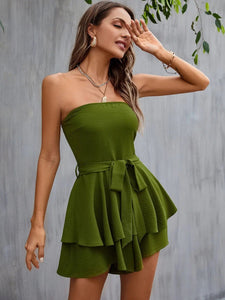 Strapless Belted Layered Romper  31.00 MPGD Corp Merchandise