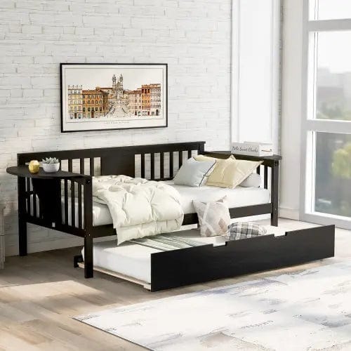 Twin Wooden Daybed with Trundle Bed Sofa Bed for Bedroom Furniture 400.00 MPGD Corp Merchandise