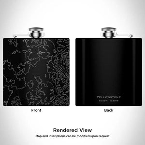 Yellowstone National Park - Wyoming Map Hip Flask in Matte Black Kitchen 32.00 MPGD Corp Merchandise
